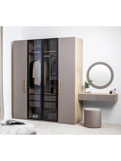 Спальный гарнитур «Амьен», комплект 6 предметов, цвет плейн/веллюто МДФ