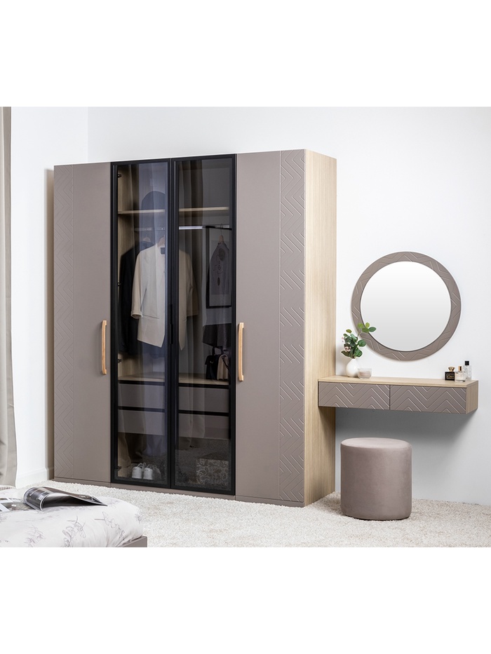 Спальный гарнитур «Амьен», комплект 6 предметов, цвет плейн/веллюто МДФ - Фото 1