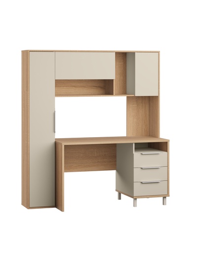 Стол письменный «Комфорт 12.95», с надстройкой, 1620×603×1800 мм, цвет дуб сонома/сатин