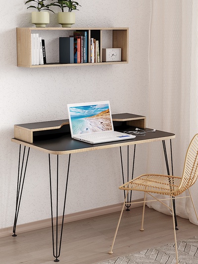 Стол письменный «Базис 3», с полкой, 1100×600×1518 мм, цвет чёрный