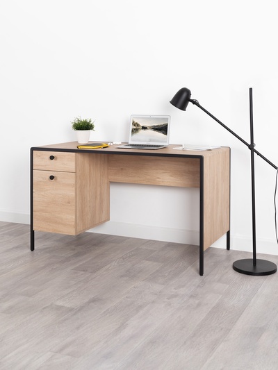 Стол письменный «Брюс 12.157», 1152×572×760 мм, цвет ель карпатская/чёрный