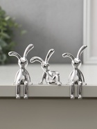 Набор фигурок настольных пластик «Длинноухие зайцы», под серебро, на полку, 3 шт. - Фото 1