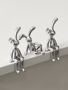 Набор фигурок настольных пластик «Длинноухие зайцы», под серебро, на полку, 3 шт. - Фото 3