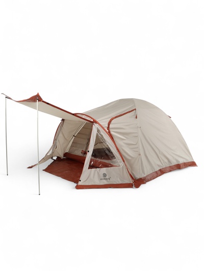 Палатка туристическая 4-местная maclay kavkaz ume 4, 250×360×140 см, треккинговая, двухслойная, с тамбуром, бежевая