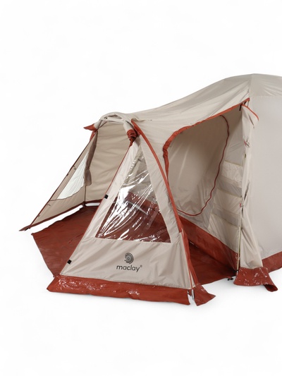 Палатка туристическая 4-местная maclay kavkaz ume 4, 250×360×140 см, треккинговая, двухслойная, с тамбуром, бежевая