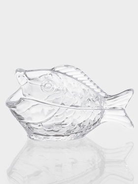 Икорница «Рыба» 16.6×7.5×9.5 см, стекло, прозрачная