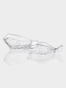 Икорница «Рыба», 100 мл, 16.6×7.5×9.5 см, стекло, прозрачная