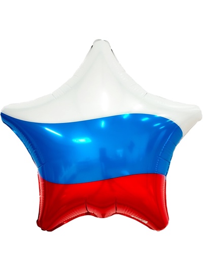 Воздушные шары фольгированные 19" «Звезда триколор», 5 шт.