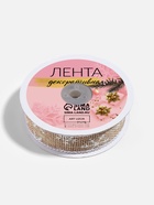 Лента текстильная с рисунком, 24 мм, 9.1± 0.5 м, бежевая, белая - Фото 3