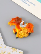 Магнит на холодильник «Коняшка с монетами и подковой», полистоун, 3.5×4 см, МИКС - Фото 2