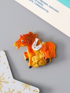 Магнит на холодильник «Коняшка с монетами и подковой», полистоун, 3.5×4 см, МИКС - Фото 3