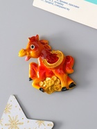 Магнит на холодильник «Лошадка с монетами и подковой», полистоун, 5.5×6.5 см, МИКС - Фото 3