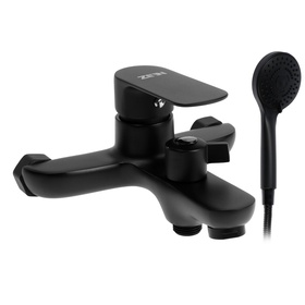 УЦЕНКА Смеситель для ванны ZEIN Z3852, однорычажный, душевой набор, лейка 5 режимов, черный 10908272