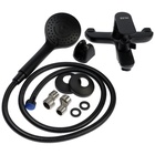 УЦЕНКА Смеситель для ванны ZEIN Z3852, однорычажный, душевой набор, лейка 5 режимов, черный 10908272