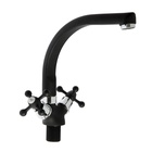 УЦЕНКА Смеситель для кухни ZEIN ZC2023, кран-букса латунь 1/2", двухвентильный, черный - Фото 4