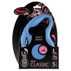 Поводок-рулетка flexi New Classic L. Лента 5 м для собак до 50 кг Синий - Фото 2
