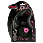Поводок-рулетка flexi New Classic L. Лента 5 м для собак до 50 кг Черный - Фото 2