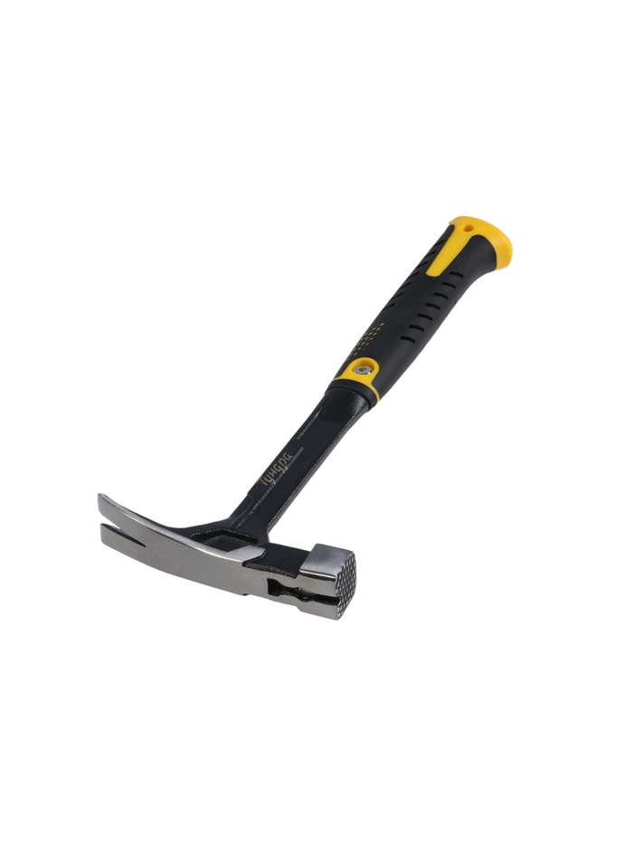 Молоток-гвоздодер ТУНДА ПРОФИ, цельнокованый, квадратный боек с магнитом, 2К рукоятка, 600 г - Фото 1