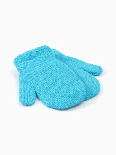 Варежки детские двухслойные MINAKU, 12 см, голубые