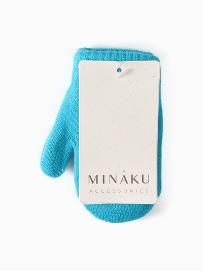 Варежки детские двухслойные MINAKU, 12 см, голубые