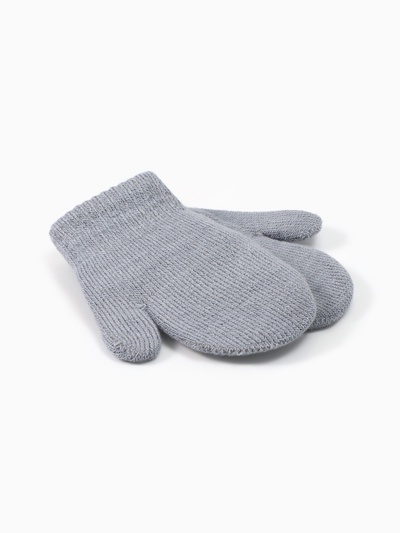 Варежки детские двухслойные MINAKU, 12 см, серые