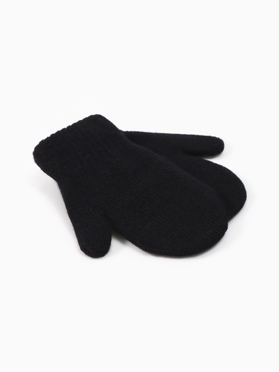 Варежки детские двухслойные MINAKU двухслойные, 12 см, чёрные