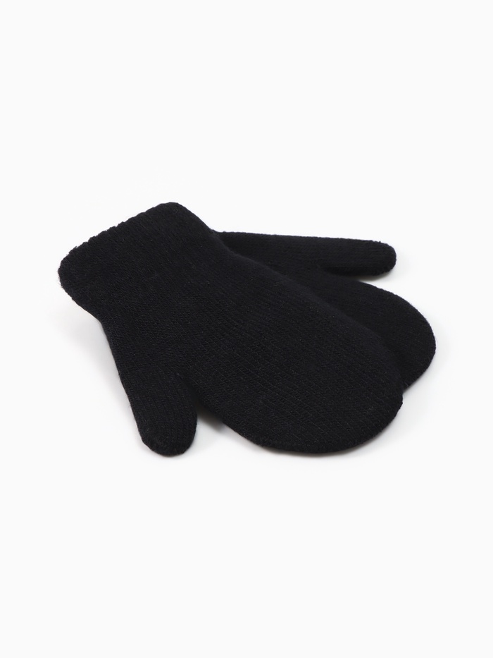 Варежки детские двухслойные MINAKU двухслойные, 12 см, чёрные - Фото 1