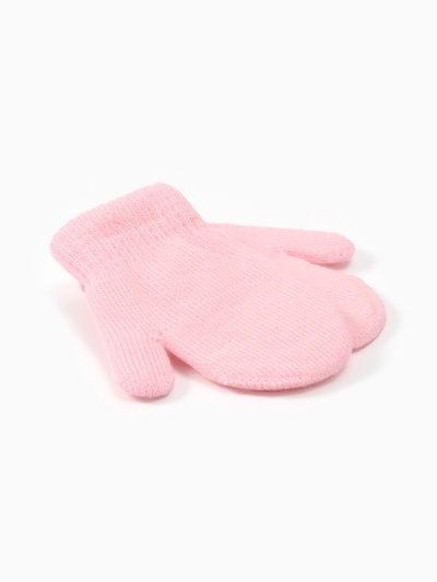 Варежки детские двухслойные MINAKU, 12 см, розовые