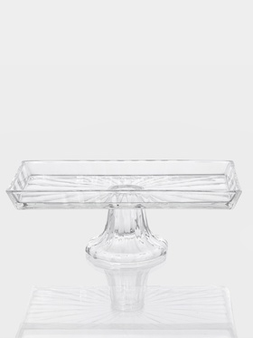 Блюдо «Шубница». 27.4×14×10 см, на ножке, стекло, прозрачная