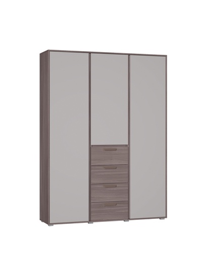 Шкаф прямой трёхстворчатый для одежды «Ника», 4 ящика, 1600×503×2200 мм, цвет шимо тёмный/кашемир
