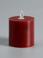 Светодиодная свеча восковая «Глубокий красный», 10×7 см, от батареек АААx3, свечение тёплое белое - Фото 3
