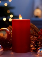 Светодиодная свеча восковая «Глубокий красный», 15×7 см, от батареек АААx3, свечение тёплое белое - Фото 1