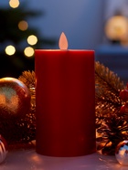 Светодиодная свеча восковая «Глубокий красный», 15×7 см, от батареек АААx3, свечение тёплое белое - Фото 2