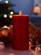 Светодиодная свеча восковая «Глубокий красный», 17×7 см, от батареек АААx3, свечение тёплое белое - Фото 2