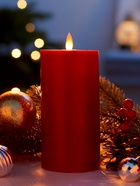 Светодиодная свеча восковая «Глубокий красный», 17×7 см, от батареек АААx3, свечение тёплое белое - Фото 4