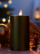 Светодиодная свеча восковая «Глубокий зеленый», 15×7 см, от батареек АААx3, свечение тёплое белое - Фото 4