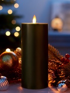 Светодиодная свеча восковая «Глубокий зеленый», 20×7 см, от батареек АААx3, свечение тёплое белое - Фото 4