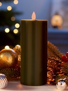 Светодиодная свеча восковая «Глубокий зеленый», 20×7 см, от батареек АААx3, свечение тёплое белое - Фото 5