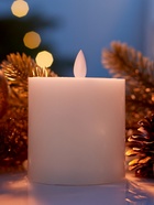 Светодиодная свеча восковая «Белая», 10×7 см, от батареек АААx3, свечение тёплое белое - Фото 2