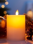 Светодиодная свеча восковая «Белая», 12×7 см, от батареек АААx3, свечение тёплое белое - Фото 1