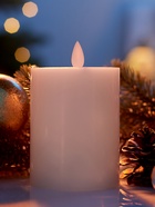 Светодиодная свеча восковая «Белая», 12×7 см, от батареек АААx3, свечение тёплое белое 10873346