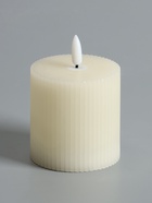 Светодиодная свеча восковая «Белая рифленая», 10×7 см, от батареек АААx3, свечение тёплое белое - Фото 3