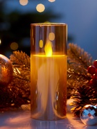 Светодиодная свеча «Золотистая», 14×5.5 см, от батареек AAx2, свечение тёплое белое - Фото 4