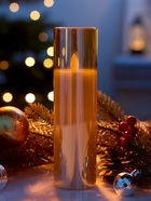 Светодиодная свеча «Золотистая», 20×5.5 см, от батареек AAx2, свечение тёплое белое - Фото 5