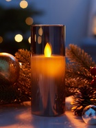 Светодиодная свеча «Серебристая», 14×5.5 см, от батареек AAx2, свечение тёплое белое - Фото 4