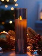 Светодиодная свеча «Серебристая», 18×5.5 см, от батареек AAx2, свечение тёплое белое - Фото 4