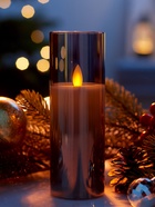 Светодиодная свеча «Серебристая», 20×5.5 см, от батареек AAx2, свечение тёплое белое - Фото 1