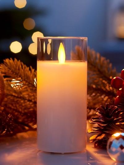 Светодиодная свеча «Белая», 12×5.5 см, от батареек AAx2, свечение тёплое белое