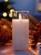 Светодиодная свеча «Белая», 12×5.5 см, от батареек AAx2, свечение тёплое белое - Фото 2