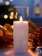 Светодиодная свеча «Белая», 16×5.5 см, от батареек AAx2, свечение тёплое белое  (артикул 10874241)  большой выбор товаров оптом и в розницу по низким ценам с доставкой